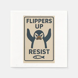 Penguins Against Tariffs Anti Trump Garden Flag Napkin