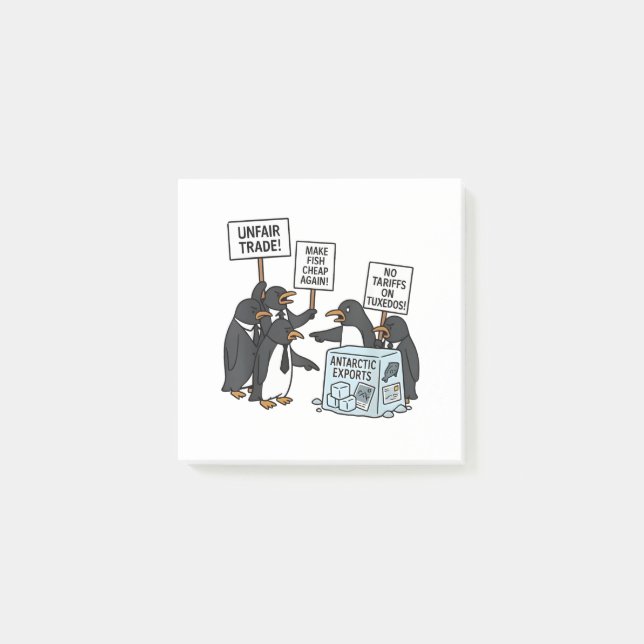 Penguins Against Tariffs Anti Trump  Post-it Notes (Front)