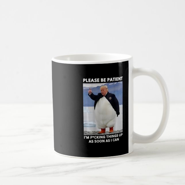 Penguins Against Tariffs Anti-trump Protest Hands  Coffee Mug (Right)