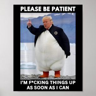 Penguins Against Tariffs Anti-trump Protest Hands  Poster