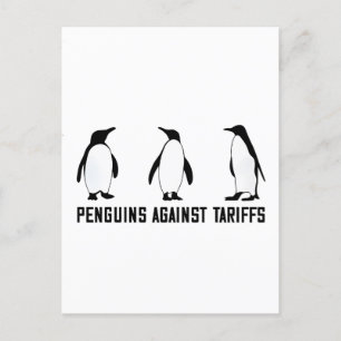 Penguins Against Tariffs Anti Trump Taxesx Politcs Holiday Postcard