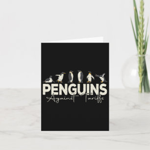 Penguins Against Tariffs Funny Animal Retro Resist Card