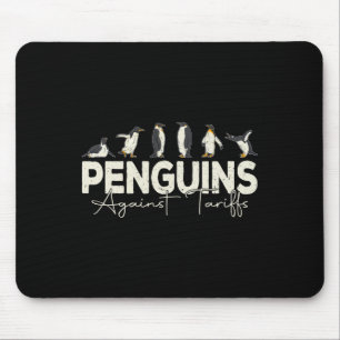 Penguins Against Tariffs Funny Animal Retro Resist Mouse Pad