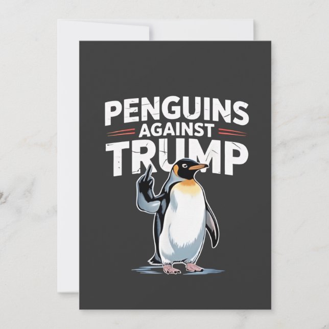 Penguins Against Trump Anti Trump Resist Tarrifs  Holiday Card (Front)