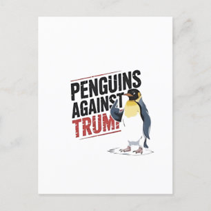 Penguins Against Trump Anti Trump USA Holiday Postcard