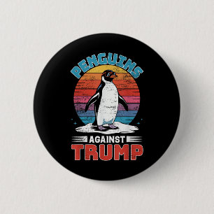 Penguins Against Trump Penguin Flippers Up Anti Tr 6 Cm Round Badge