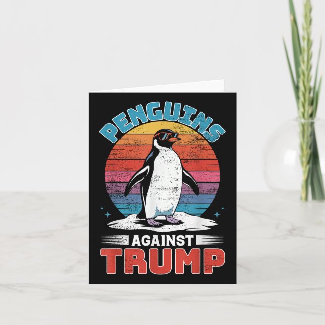 Penguins Against Trump Penguin Flippers Up Anti Tr Card (Front)