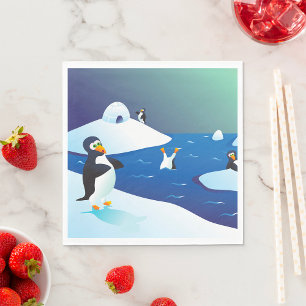 Penguins And Ice Napkin