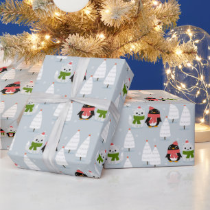 Penguin's and Snowmen Wrapping Paper
