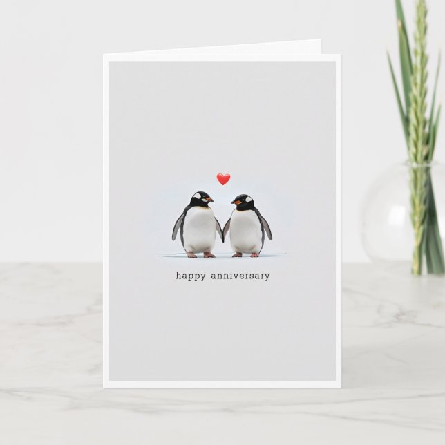 Penguins Anniversary Card (Front)