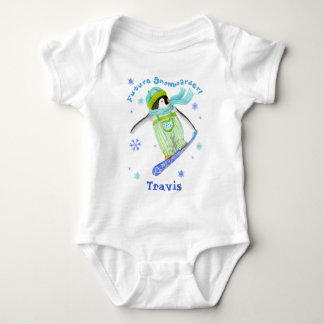 Penguins at Play, Snowboarder, Infant T-shirt Baby Bodysuit