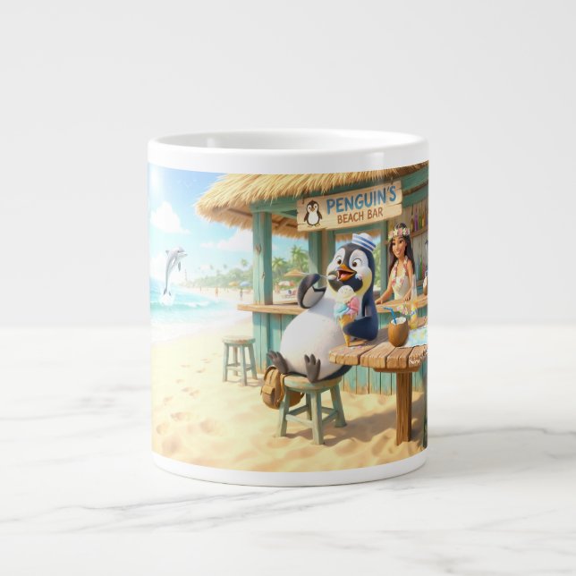 Penguin's Beach Bar Large Coffee Mug (Front)