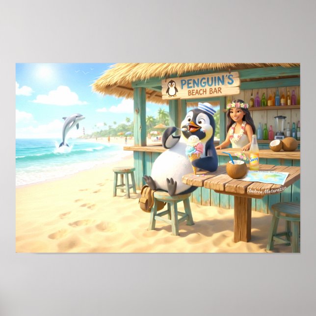 Penguin's Beach Bar Poster (Front)