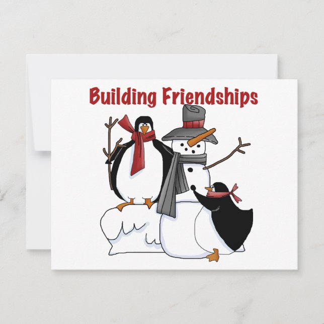 Penguins Building Friendship tshirts and Gifts (Front)