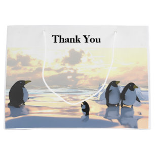  penguins chilling on an ice floe     large gift bag