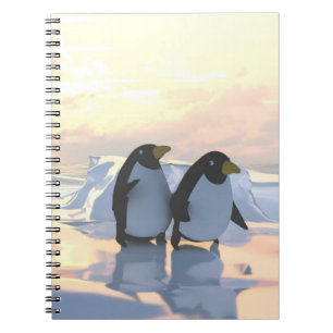  penguins chilling on an ice floe     notebook