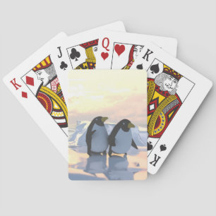  penguins chilling on an ice floe     playing cards