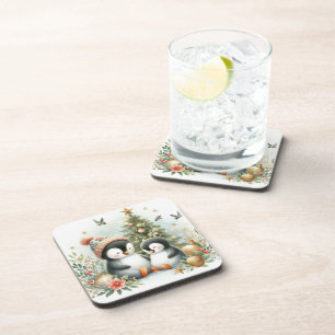 Penguins Christmas Coaster