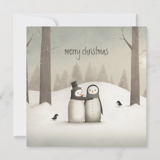Penguins Christmas Holiday Card (Front)