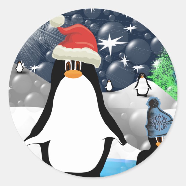 Penguins Classic Round Sticker (Front)
