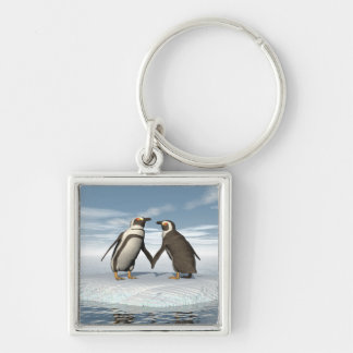 Penguins couple key ring