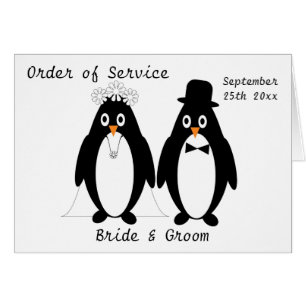Penguins Design Wedding Order Of Service