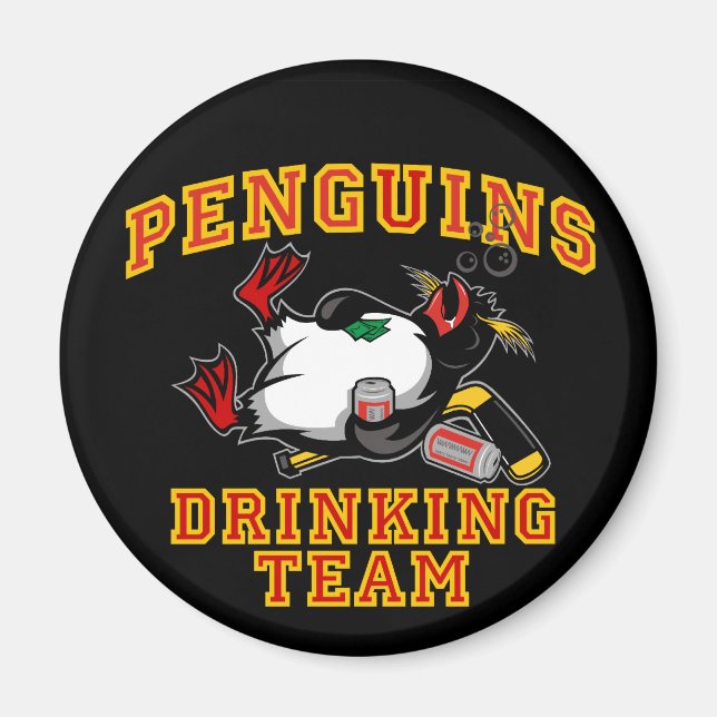 Penguins Drinking Team Magnet (Front)