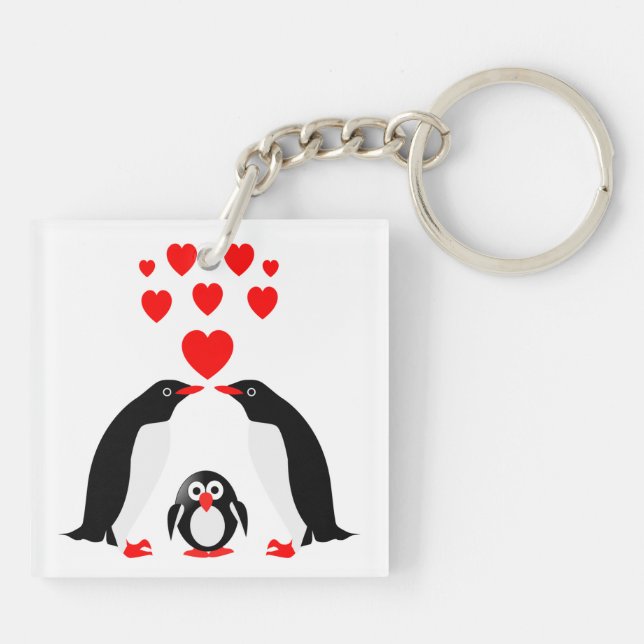 Penguins family key ring (Back)