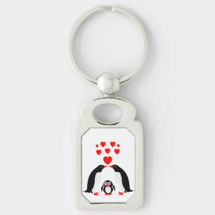 Penguins family key ring