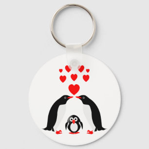 Penguins family key ring