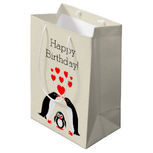 Penguins family medium gift bag