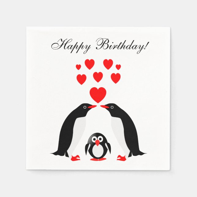 Penguins family napkin (Front)