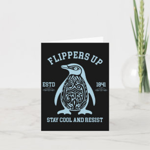Penguins Flippers Up Funny Political Anti-tariff A Card