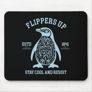 Penguins Flippers Up Funny Political Anti-tariff A Mouse Pad