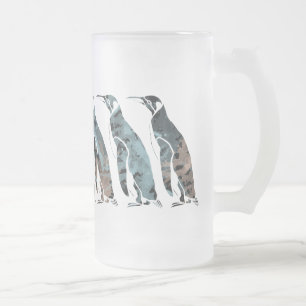 Penguins Friends Forever Frosted Glass Beer Mug