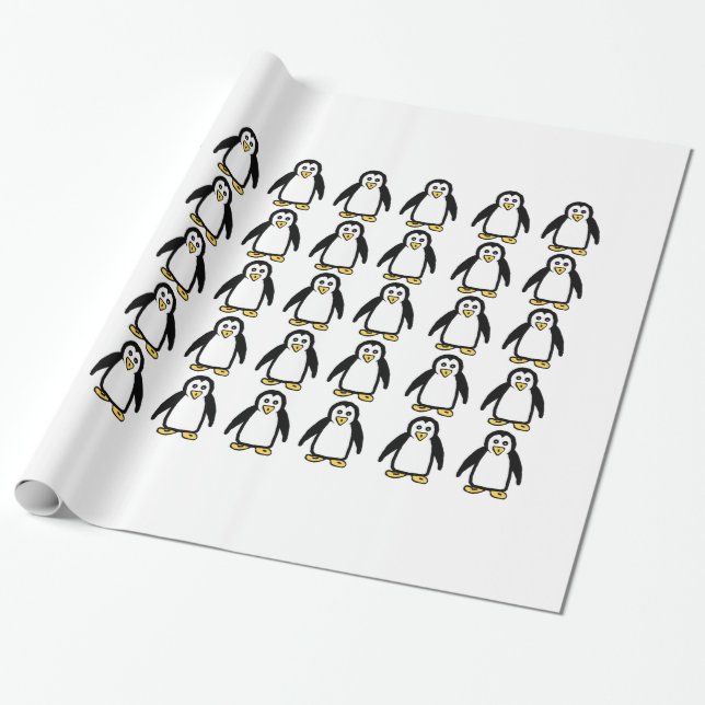 Penguins Gift Wrap Wrapping Paper (Unrolled)