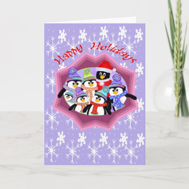 Penguins Greeting Cards (Front)