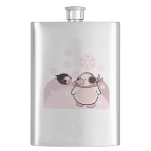 penguins hip flask