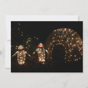 Penguins Holiday Light Display Card