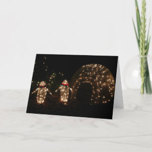 Penguins Holiday Light Display Card