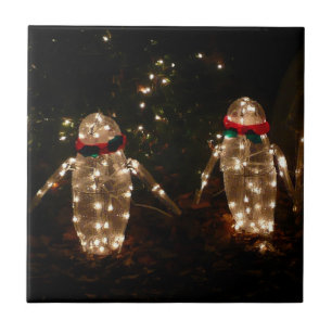 Penguins Holiday Light Display Tile