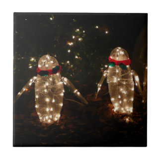 Penguins Holiday Light Display Tile