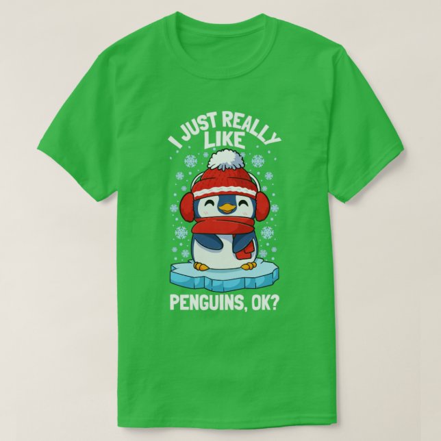 Penguins I Just Really Like Penguins2 T-Shirt (Design Front)