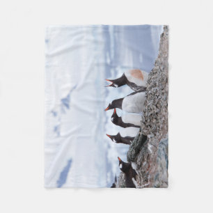 Penguins in Antarctica Fleece Blanket