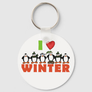 Penguins Love Winter Tshirts and Gifts Key Ring