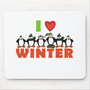 Penguins Love Winter Tshirts and Gifts Mouse Pad