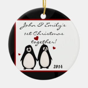 Penguins Mate for Life Personalised Name Ornament