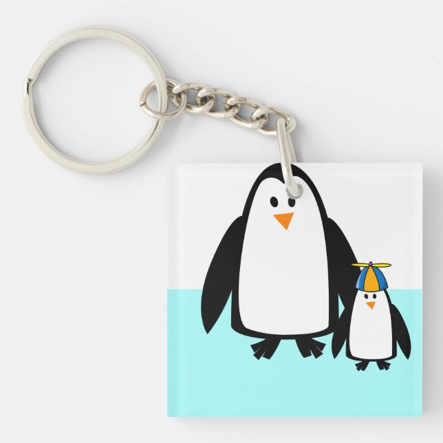 Penguins, Nature, Animal Key Ring (Front)