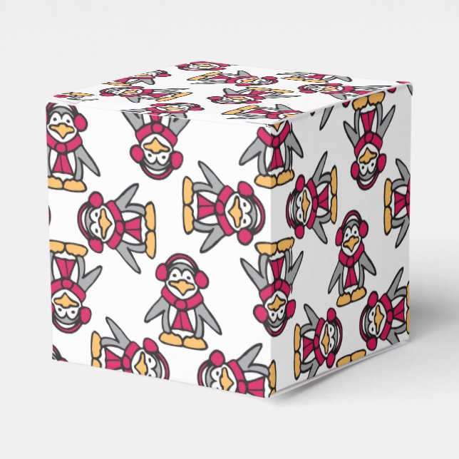Penguins pattern Christmas favour box (Front Side)