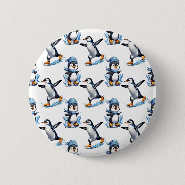Penguins Pattern Design  6 Cm Round Badge (Front)